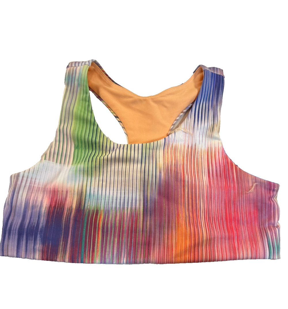 DSG Girls Momentum Sports Bra Racerback Med Support Size M Prismatic Reflection